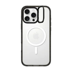 Black - With stand - black frame - clear phone case