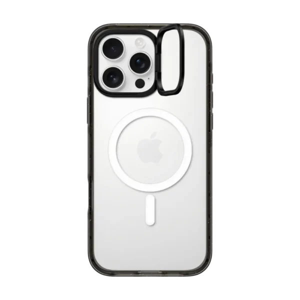 Black - With stand - black frame - clear phone case