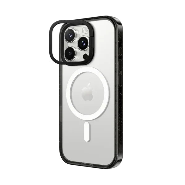 Black - With stand - black frame - clear phone case