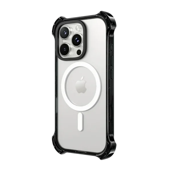 Black frame Anti-fall clear phone case MagSafe Compatible (1)