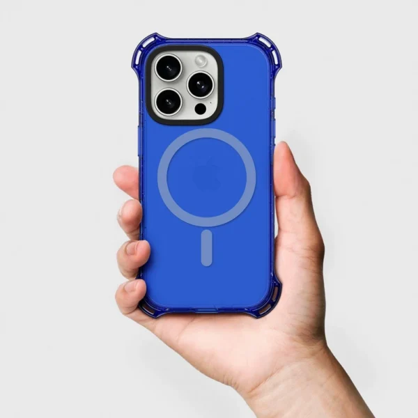 Dark blue anti-drop Clear phone case MagSafe Compatible 4