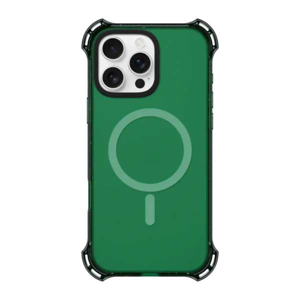 Green anti-drop Clear phone case MagSafe Compatible 1