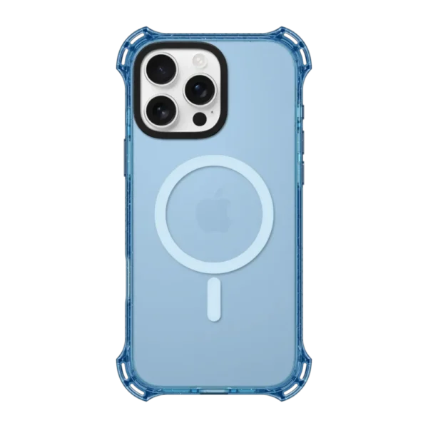 blue anti-drop Clear phone case MagSafe Compatible 1