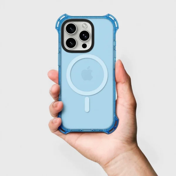 blue anti-drop Clear phone case MagSafe Compatible 4