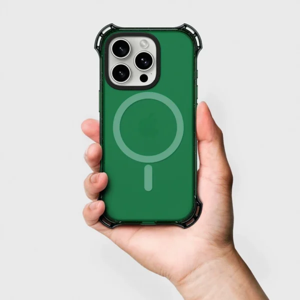 green anti-drop Clear phone case MagSafe Compatible 4