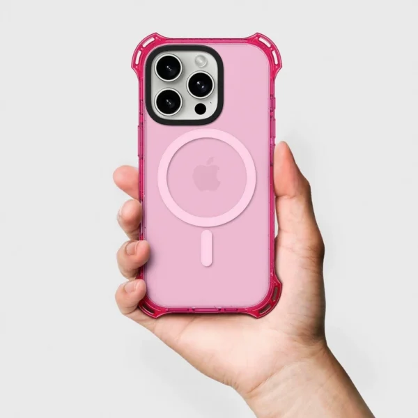 pink anti-drop Clear phone case MagSafe Compatible 4