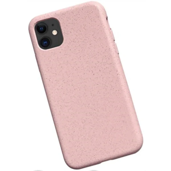 Pink wheat straw and soft TPU eco-friendly phone case