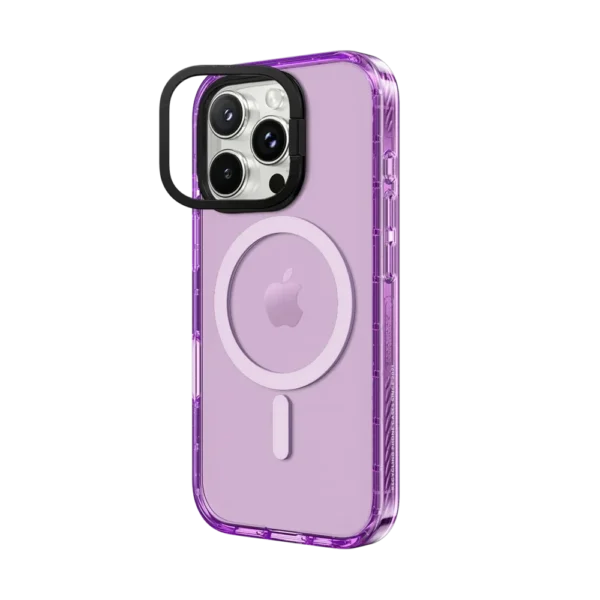 Purple - With stand - black frame - clear phone case - Image 2