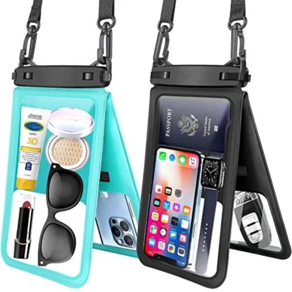 green-black PVC 2 Pack Waterproof Phone Case