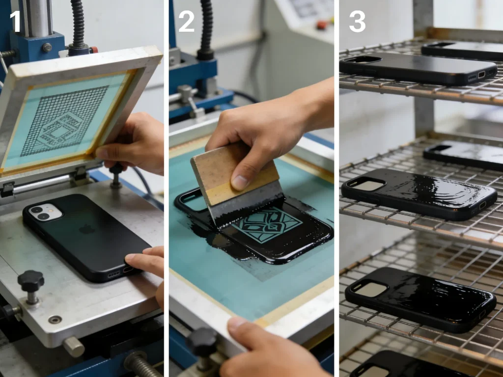 Phone case screen printing process