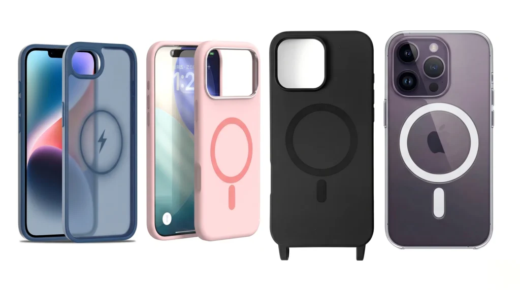 TPU silicone and polycarbonate materials used in wireless charging compatible phone cases