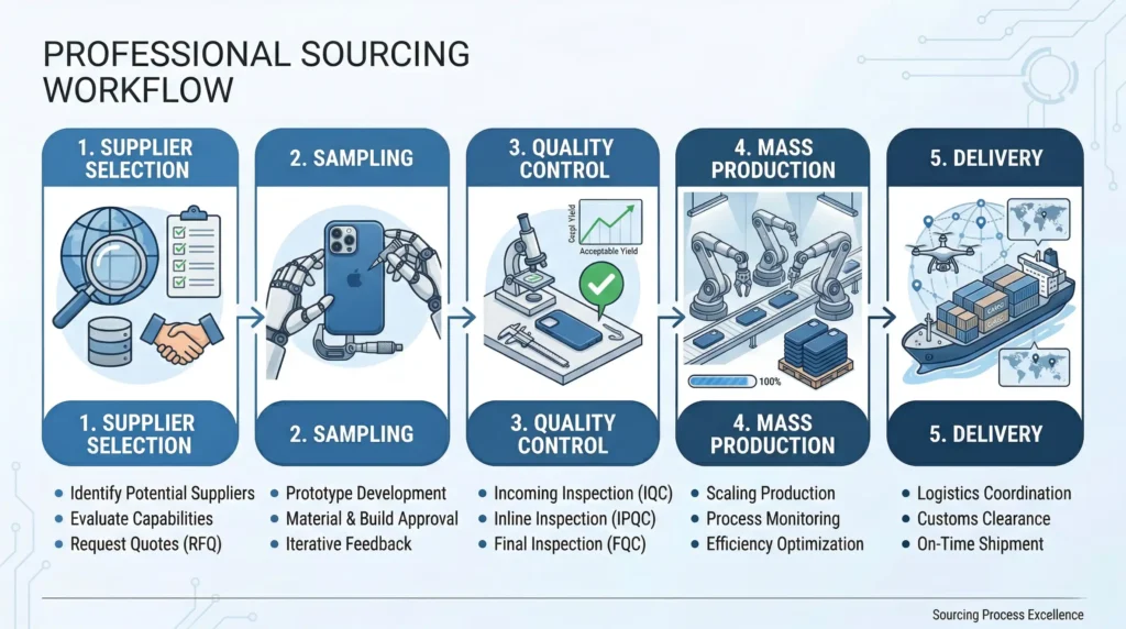 custom phone case sourcing process OEM ODM workflow for buyers