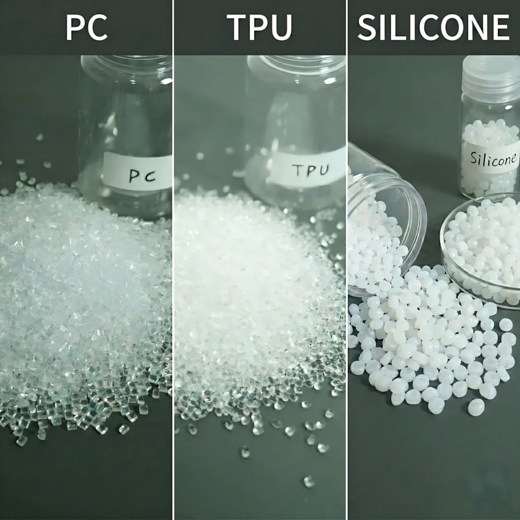 materials used in phone case manufacturing TPU silicone and PC