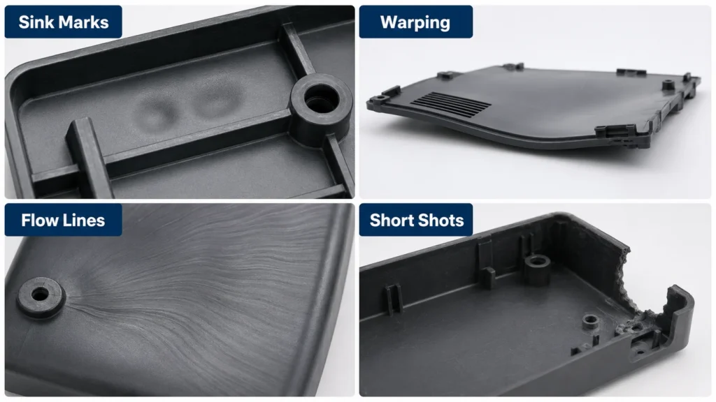 Common injection molding defects caused by poor wall thickness