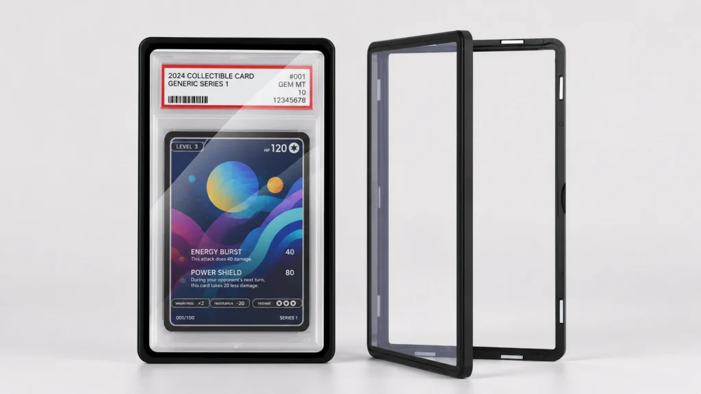 Custom PSA slab protector with PC sheet and TPU frame