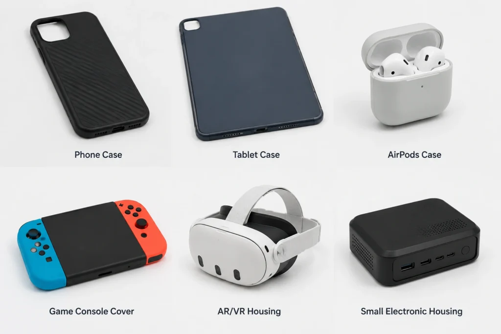 Examples of injection molded parts used for consumer electronics products