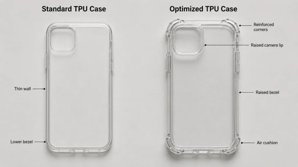 Two TPU cases with different protective structures